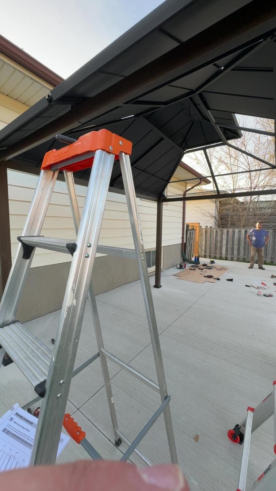 Finished hardtop roof gazebo